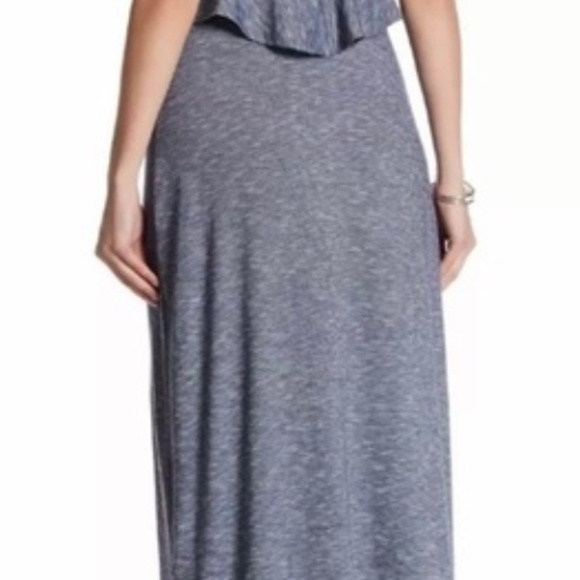 Max Studio Navy Ruffle Maxi Dress Size M - Picture 3 of 6